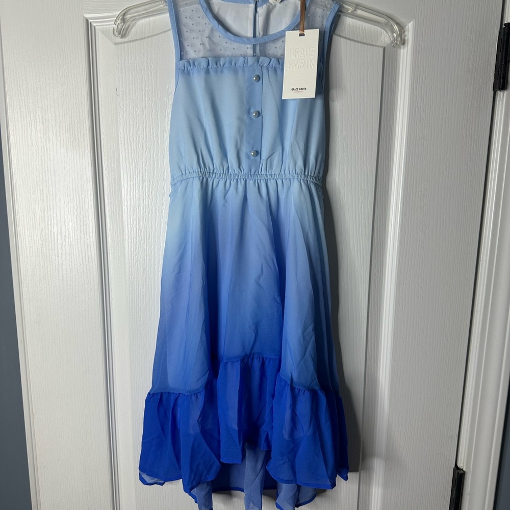 Grace Karin Girls Dress Sleeveless Ruffle Size 7Y